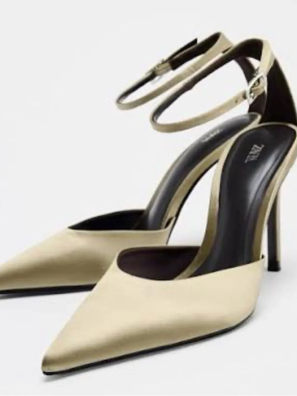 Zara Women's Satin Ankle Strap Heels